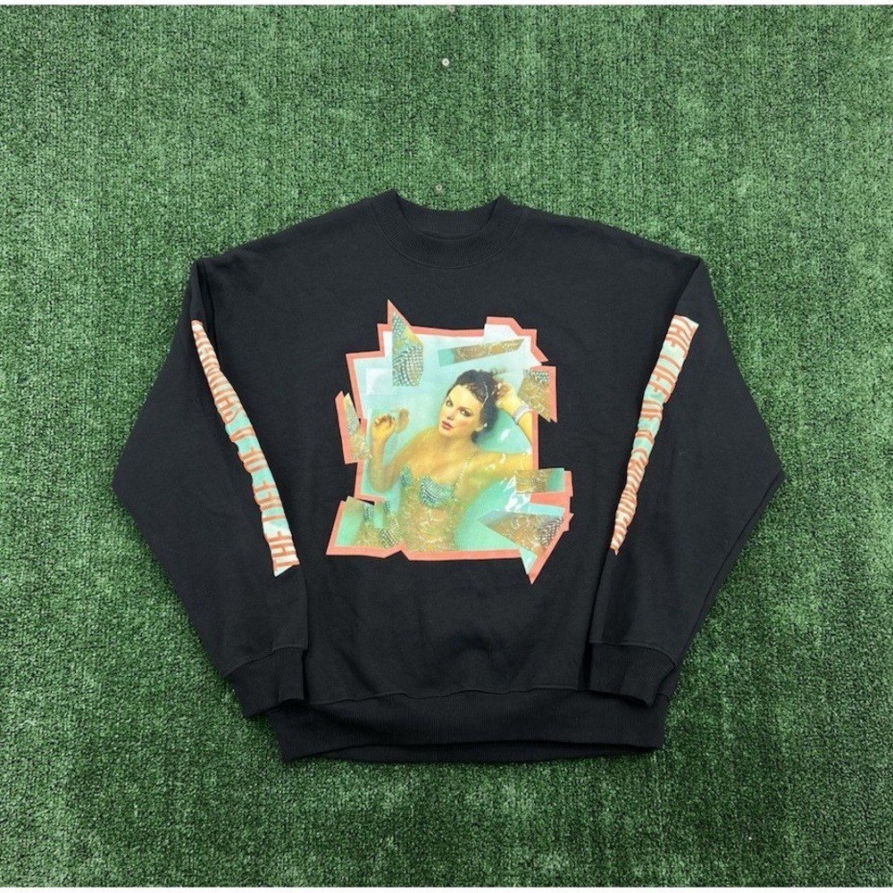 Taylor Swift The Life Of A Showgirl Crewneck Black Sweatshirt Size XL